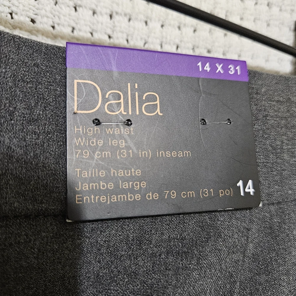 NWT Dalia Sz 14x31 Classic Gray Wide Leg Dress Pants - Picture 7 of 7